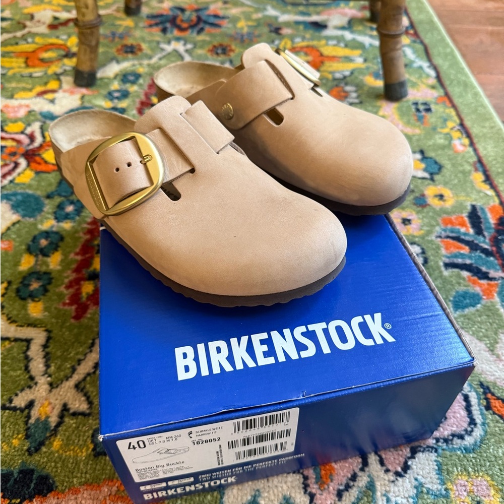 Birkenstock Boston Big Buckle Sandcastle Women’s size 9/EU 40